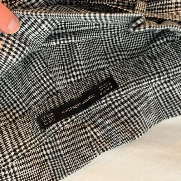 Zara Trafaluc Plaid Paperbag Tie Waist Pants - Picture 3 of 3